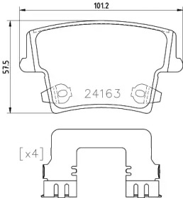 HELLA PAGID 8db355025051 -  Комплект тормозных колодок, дисковый тормоз